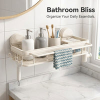 Bathroom Sink Organizer and Kitchen Sponge Holder with Drain Rack, Wall Mounted Aluminium Dish Cloth for Students and Dorm Room
