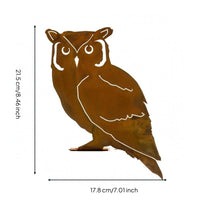 Weathered Metal Owl Ornament Traditional House Decoration Weather-Resistant for Garden Display