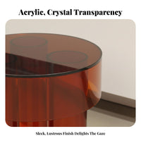Round Acrylic Side Table Lightweight Nightstand adaptable for Office, Homeowners