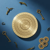 Rotatable Bagua Luopan Portable Brass Feng Shui Compass Traditional Chinese Design Bagua Compass Disc Gift Ready for Travel