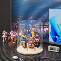 Large Capacity Plastic Figure Storage Box with Grid Pattern, Dustproof, Modern Style, 18L