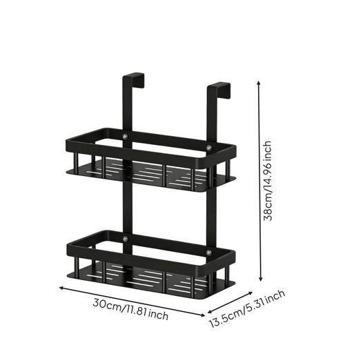 Over the Door Shower Organizer Space Saving Multi-Tier Bathroom Hanging Shelf