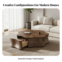 2 Pieces Cumulus and Flower Table Set Asymmetrical Shape CumulusShaped Accent Table Set Rounded Corners Space-Saving