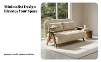 Foldable Design Fold-unfold Wooden Frame Couch Space-Saving Tri-Fold Sleeper Loveseat two-in-onePurpose Sofa Bed dense foam Foam Cushioning for Apartment Dwellers, Students, Homeowners, Small Spaces, Living Room, Bedroom, Home Office