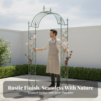 Elegant Design Wrought Iron Garden Arch Decorative Scrollwork Flower Arch Trellis Long-Lasting Climbing Plant Archway Sturdy for Homeowners, DIY Enthusiasts, Event Planners