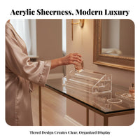Stepped Cosmetic Rack Transparent Display Stand Large Capacity for Collectors