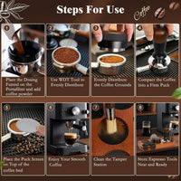 Walnut Wood Coffee Tamper with Constant Force and Storage Base (51mm)