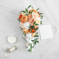 Long Trailing Design Waterfall Floral Arrangement Easy to Keep Cascade Bridal Floral Arrangement Photography Prop Event Decor Handmade for Brides, Photo Session, Ceremony