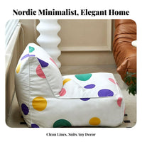 Spotted Pattern Lounge Chair Nordic Design Giant Soft Lounger Snug Machine Creclineable Cover for Bedroom, Perusing Nook
