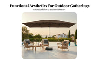 Triplecover Sun-Protective Protection Large Vented Awning Rain and Sun Resistant Patio Umbrella for Homeowners, Families, Courtyard, Backyard