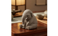 Elephant Tea Pet Miniature Elephant Figurine Small for Desk, Collectors