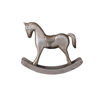Wooden Rocking Horse Figurine, Vintage European Style, Distressed Finish, Home Decor