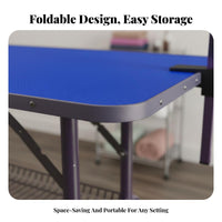 Non-Slip Surface Pet Grooming Table Stainless Steel Legs Adjustable Grooming Table with Arm Heavy-Duty Construction Pet Trimming Stand Wobble-Stable Stability for Professional Groomers, Home Use