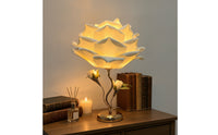 Gold Rose Table Lamp Elegant Flower Table Lamp Decorative Bedside Light Warm Glow for Bedroom, Nightstand, Reading Corner