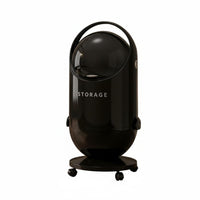 Double Door Lid Garbage Bin Large Capacity Modern Rolling Waste Basket Capsule Design for Bedroom