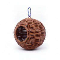 Washable Parakeet Nesting House Imitation Rattan Bird Nest Open Weave