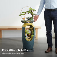 Rockery Landscape Water Feature Peaceful Landscape Floor Standing Water Feature Look Circulating Water Ornament for Homeowners, Office