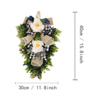 Teardrop Wreath Hanging Home Decor Eucalyptus Greenery for Wall Decoration