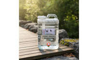Transparent Portable Water Tank with Handle Square Water Container with Tap Leakproof Food-Grade for Campers, Camping