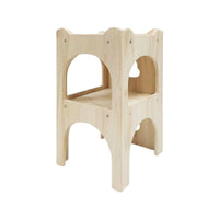 Natural Wood Wooden Rabbit Castle Polished Polished Edges Bunny Playhouse with Slide Sturdy Construction Guinea Pig Activity Fort Easy to Clean for Chinchillas, Playpen