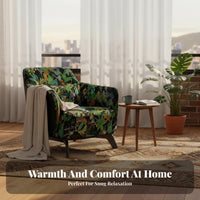 Single Wooden Frame Chair Mid-Century Modernretro-Modern Modern Lounge Seating Minimalist Stylistic Breathable for Home Users