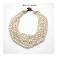 Layered Pearl Necklace Elegant Layered Necklace Versatile Jewelry for Brides, Weddings
