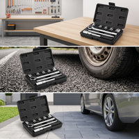 Lug Wrench with Storage Case Compact Lug Nut Removal Tool Portable Ratcheting Wrench with Case for Vehicle Owners, Drivers, Roadside Emergency, Garage