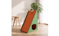 Triangular Cat Scratcher House Felt Cat Condo with Scratching Board 2-in-1 Pet Supply Long-Lasting for Kittens
