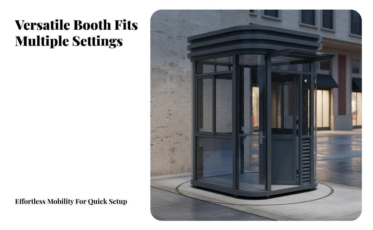Portable Security Booth Fast Installation Security Guard Cabin Construction Sentry Box for Gatekeepers, Residential Communities, Toll Stations