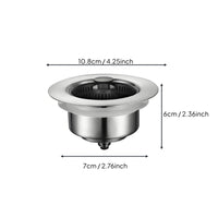 Lift-up Sink Stopper Sealing Gasket Sink Strainer Stopper 2 in 1 Design