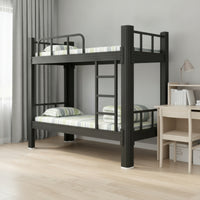 Bunk Bed with Mattress Heavy-Duty Metal Bunk Bed Space-Saving Furniture for Students, Roommates, Dorm Room, Student Accommodations Quarters