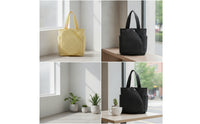 Spacious Quilted Tote Bag Roomy Tote Bag with Zip Pocket Sporty Handbag Lightweight for Commuters, Gym, Travel, Tennis