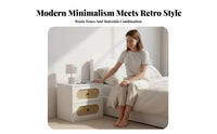 Rattan-Front Drawer Cabinet Vintage Aesthetic Rattan Front Cabinet for Families