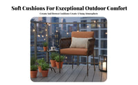 Woven Armchair and Table Set the manufacturerather-Resistant Woven Armchair Set Comfortable Thick paddings for Adults