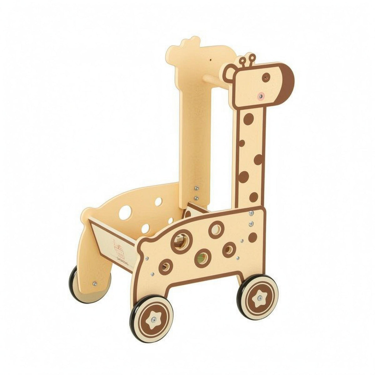 Giraffe Push Pusher Rounded Panels Child Toy Activity Center Nursery Item for Young Children