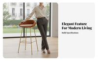 Upholstered High Stool Minimalist Design Bar Chair With Backrest for Dining Room