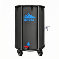 Wheeled Rain Barrel Caster Wheels Outdoor Storage Rounded Top Rim