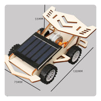 Wooden Solar Powered Car Great Gift Idea Wooden Assembly Toy for Classroom, Kids