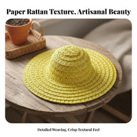 1/6 Scale Doll Hat Doll Boater Hat DIY Decoration for Crafters, Craft Projects, Summer Scenes