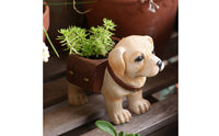 Labrador Dog Planter Long-Lasting Resin Garden Decor Decorative Ornament