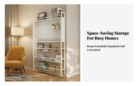 Space-Saving Slim Gap Organizer Wall-Mountable Option Shelving Unit Minimalist design Household Storage Easy Assembly for Apartment Dwellers, Homeowners, Behind Doors, Narrow Spaces, Bathroom, Living Room