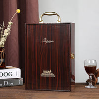 Factory Direct Piano Lacquer Wine Gift Box, Imitation Rosewood, Two Bottles, Custom Logo Available