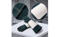 Scratch-Resistant Cowhide Glove with Extended Cuff Thickened Leather Glove with Reinforced Palm Long-Lasting Leather Gloves with Long Sleeve Thick for Animal Handlers, Dog Trainers, Pet Groomers