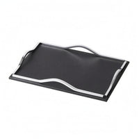 Leather Serving Tray Raised Edges Home Decor Flat Base for Coffee Table