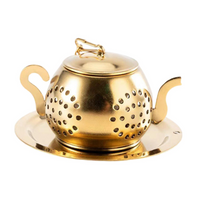 Tea Infuser Gold Color Finish Locking Spice Basket Rust-Resistant Reusable Design for Seniors, Travel, Office, Meal Preparation