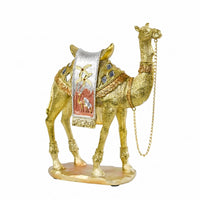 Gold Camel Figurine Painted Accents Ornate Camel Statue Middle Eastern-Inspired