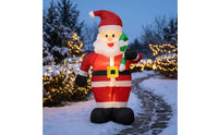 Standing Inflatable Santa Figure Multicolor Inflatable Santa Festive Decoration Warm for Yard, Storefront, Party