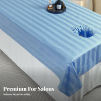 Massage Table Sheet with Face Hole Dense-Weave Weave Massage Sheet with Face Hole Satin Stripe Design Spa Bed Cover for Estheticians, Spas