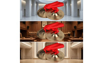 Hand Cymbals Polished with Red Ties Shiny Finger Cymbals for Artists, Ceremonies