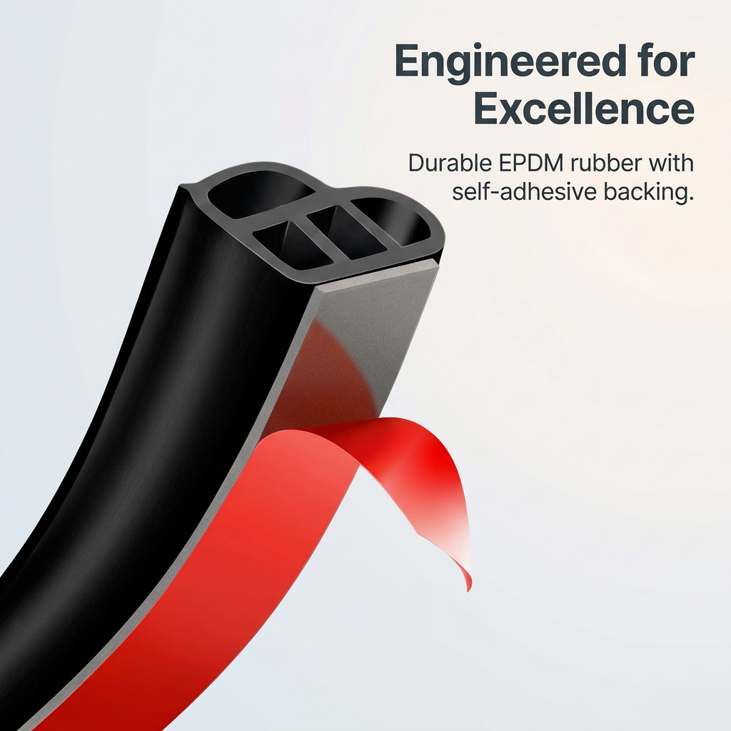 EPDM Rubber Seal Strip for Car Doors, Weather Seal, Sound Insulation, Dust Proofing, Automotive Repair Seal, 26 Meters